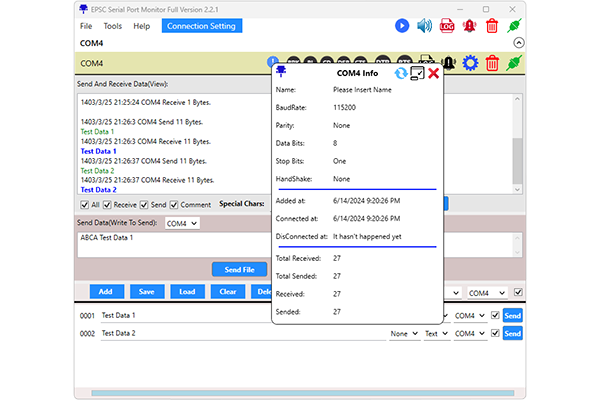 EPSC Serial Port Monitor Com Info